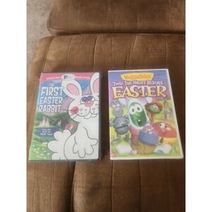 2 Easter dvd's: VeggieTales and The First Easter Rabbit both NEW AND SEALED!